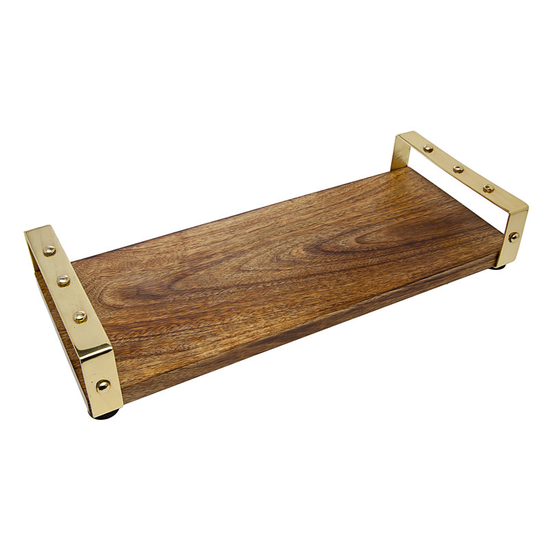 Godinger Silver Art Co Rectangle Wooden Serving Tray Wayfair